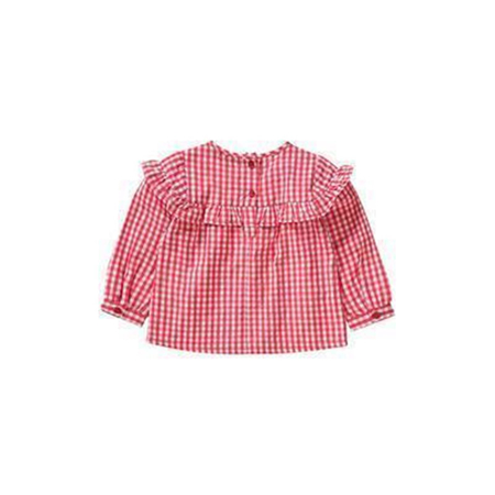 Blue Seven checked blouse with ruffles for girls