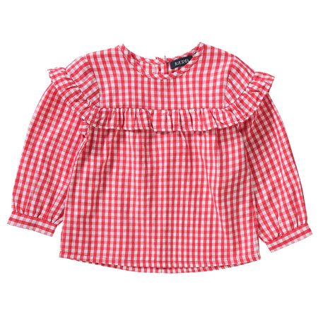 Blue Seven checked blouse with ruffles for girls 80