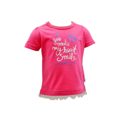 Blue Seven girls T-shirt in pink with tulle hemline