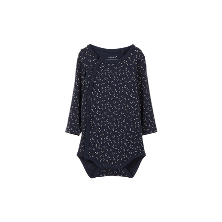 Name It baby body dark blue with allover print 74