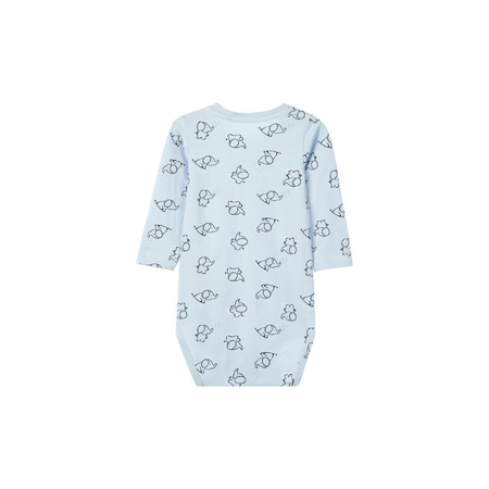 Name It baby bodysuit blue with allover elephant print