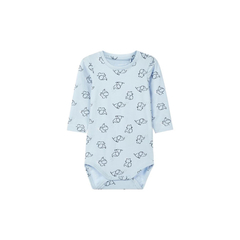 Name It baby bodysuit blue with allover elephant print