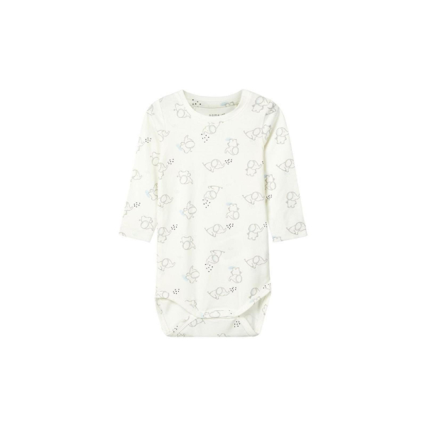 Name It Unisex Body weiß mit Allover-Elefantenprint 50