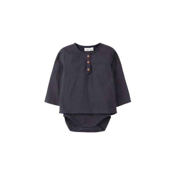 Name It unisex baby shirt bodysuit with button placket on front 56