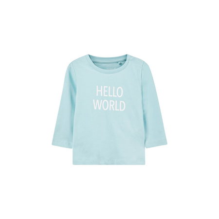 Name It girls shirt print Hello World light blue
