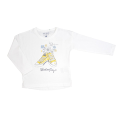 Girls shirt long sleeve with print in white by Blue Seven