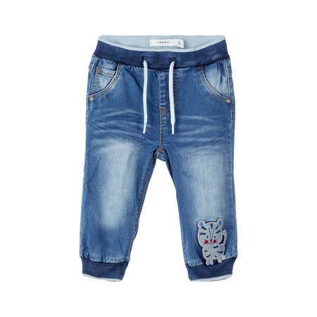 Name It Baby Jungen Jeanshose mit Tiger Patch 74
