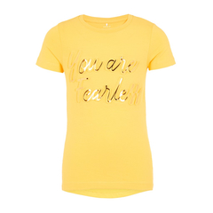 Name It Mdchen Shirt mit Metallic-Print in gelb