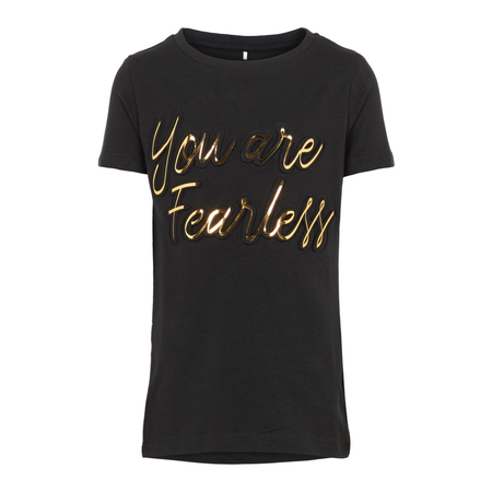 Name It girls shirt with metallic print black 116