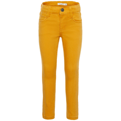 Name It boys stretch trousers with twill weave in yellow
