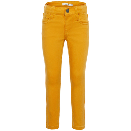 Name It boys stretch trousers with twill weave in yellow 86