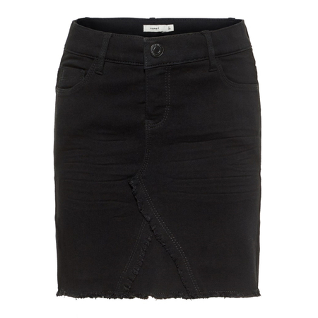 Name It slim fit denim jeans skirt with fringed hemline