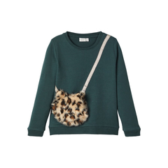 Name It girls longsleeve with faux fur pocket