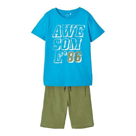 Name It boys summer set in green/blue with print