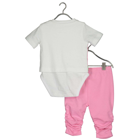 Blue Seven baby girl set Melon in pink/white