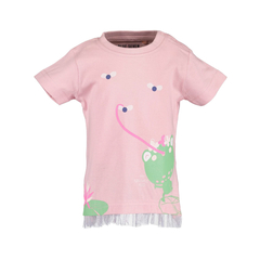 Blue Seven baby girls t-shirt Frog in pink