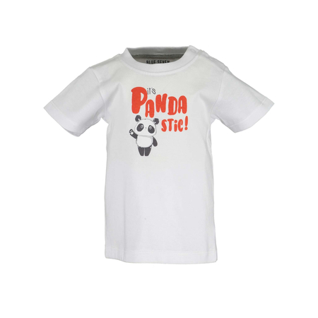 Blue Seven Unisex T-Shirt mit Print Panda wei