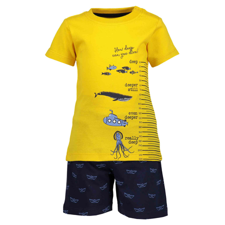 Blue Seven Baby Set Shorts and T-Shirt yellow/blue 86
