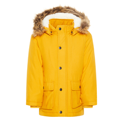 Name It boys parka padded with hood in yellow