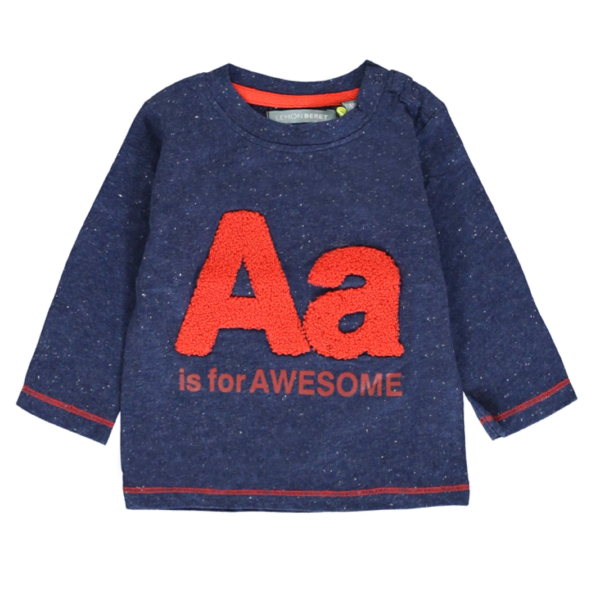 Lemon Beret boys jumper with application blue