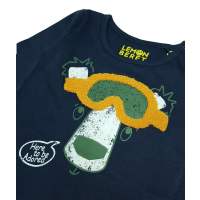 Lemon Beret unisex sweatshirt with appliqu&eacute; blue