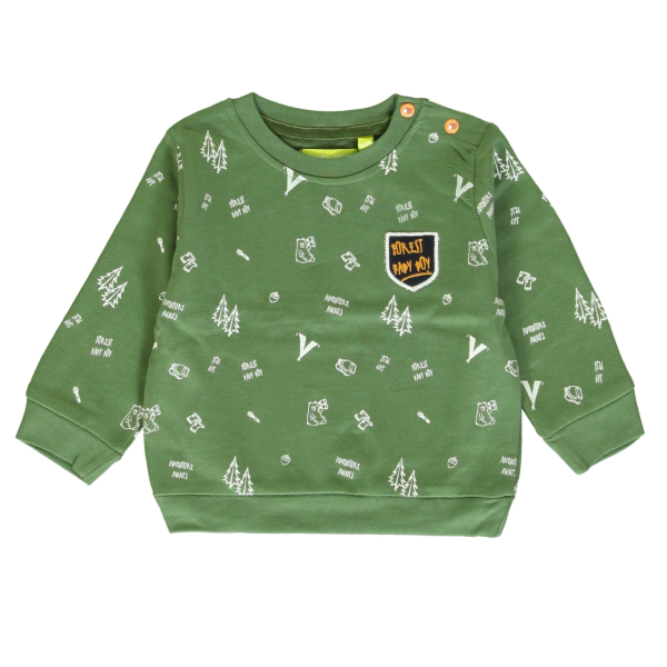 Lemon Beret Sweatshirt mit Allover-Print in grün