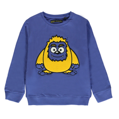 Lemon Beret boys sweatshirt with monster print blue