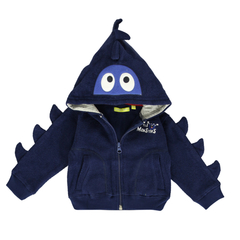 Lemon Beret sweat jacket Monster in blue with hood