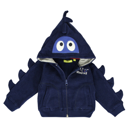 Lemon Beret sweat jacket Monster in blue with hood 68