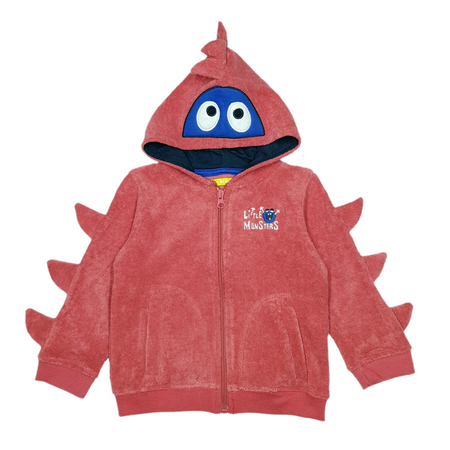 Lemon Beret sweat jacket Monster in red with hood