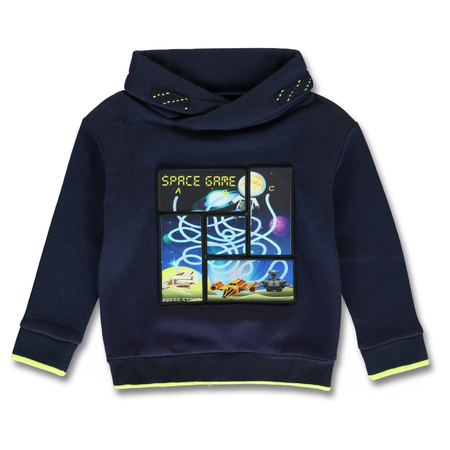 Lemon Beret boys jumper in blue with graphic print