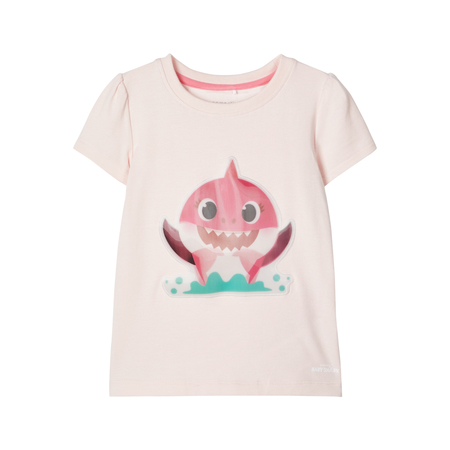 Name It Mädchen Kurzarm-Shirt Baby Shark in rosa
