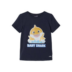 Name It jongens-T-shirt Baby Shark opdruk in blauw