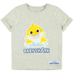 Name It Jungen T-Shirt Baby Shark Print in grau
