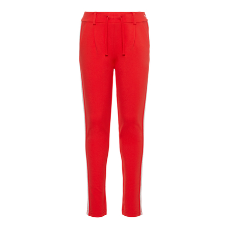 Name It girls fabric trousers with vertical stripes in red 152