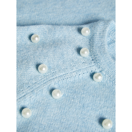 Name It Mdchen Strick-Pullover mit Perlen in blau