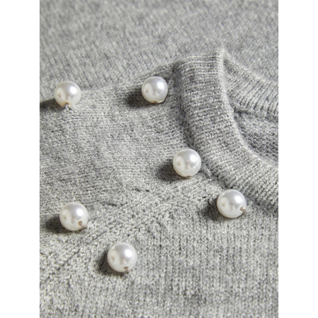 Name It girls knitted jumper with pearls in grey
