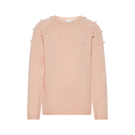 Name It girls knitted jumper with pearls in pink