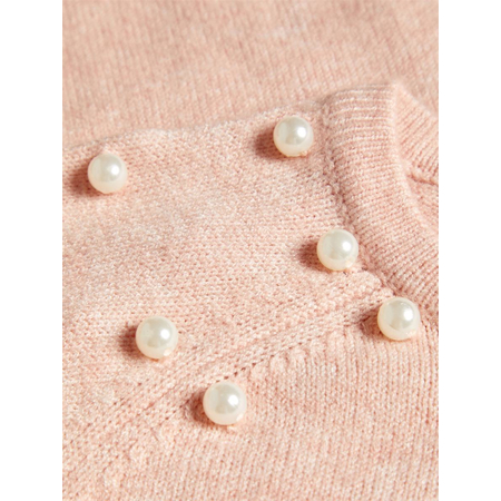 Name It Mdchen Strick-Pullover mit Perlen in rosa