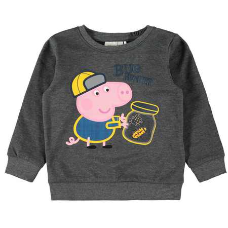 Name It boys sweatshirt Schorsch Pig in grey 86