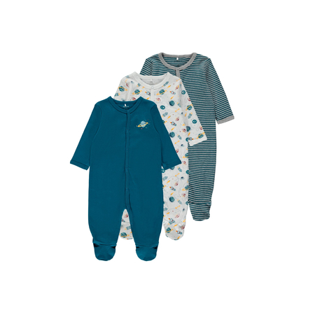 Name It 3-pack unisex romper Planet with buttons