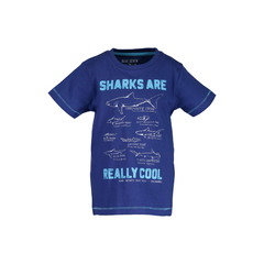 Blue Seven boys T-shirt in blue with shark print