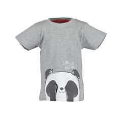 Blue Seven Unisex Kurzarm-Shirt grau mit Pandaprint
