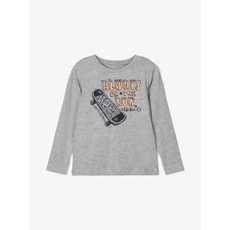 Name It long sleeve boys shirt with print in gray