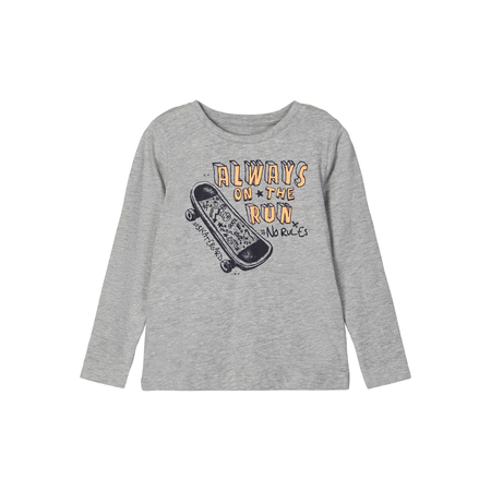 Name It long sleeve boys shirt with print in gray 80
