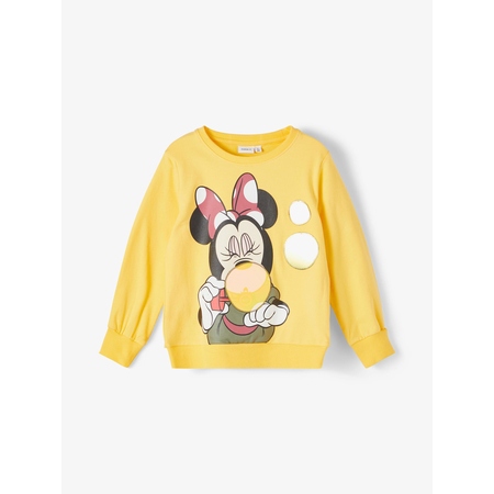 Name It girls long sleeve jumper in yellow with print