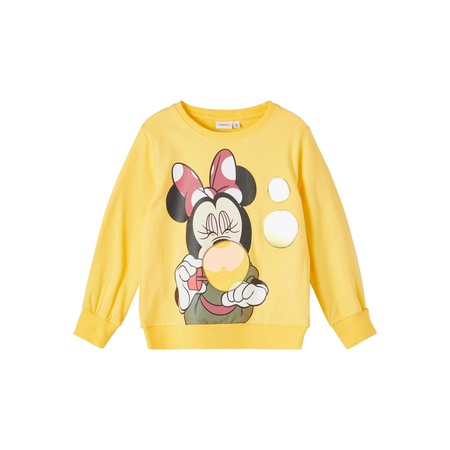 Name It girls long sleeve jumper in yellow with print 110