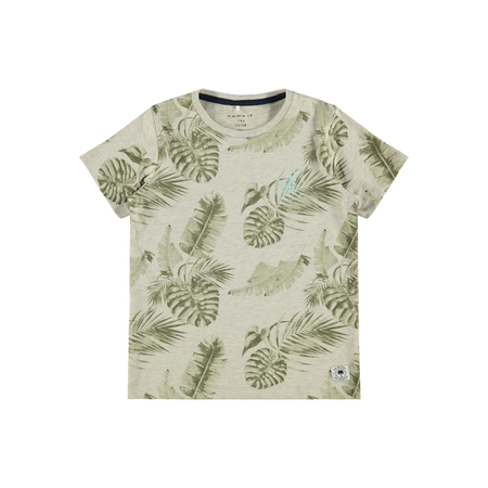 Name It boys t-shirt with leaf print in beige 122-128