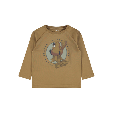 Name It boys long sleeve jumper with print in brown