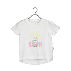 Blue Seven baby t-shirt in white with melon print